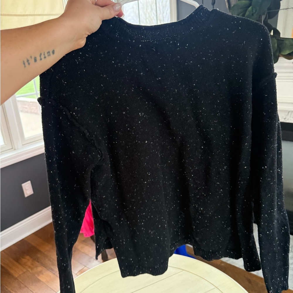DKNY Black Speckled Crew Neck Sweater